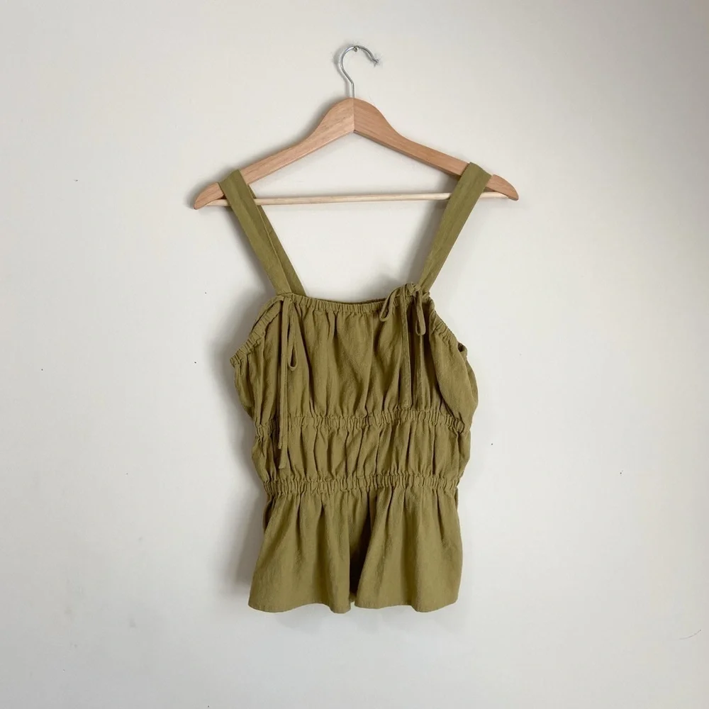 Universal Thread Olive Green Smocked Tank Top - Picture 1 of 6